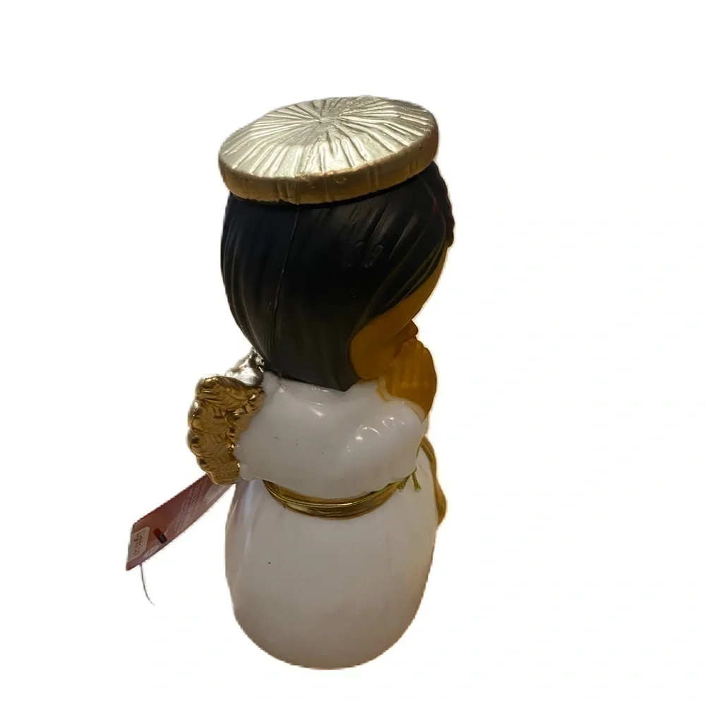 Angel Blow Mold Christmas Decoration NEW Battery Operated Table Top White Gold